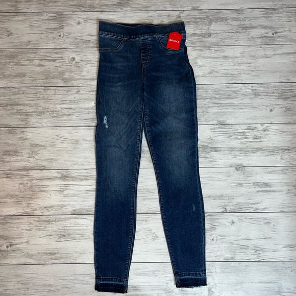 SPANX Pants - Spanx Distressed Skinny Jeans Medium Wash Size Small NWT